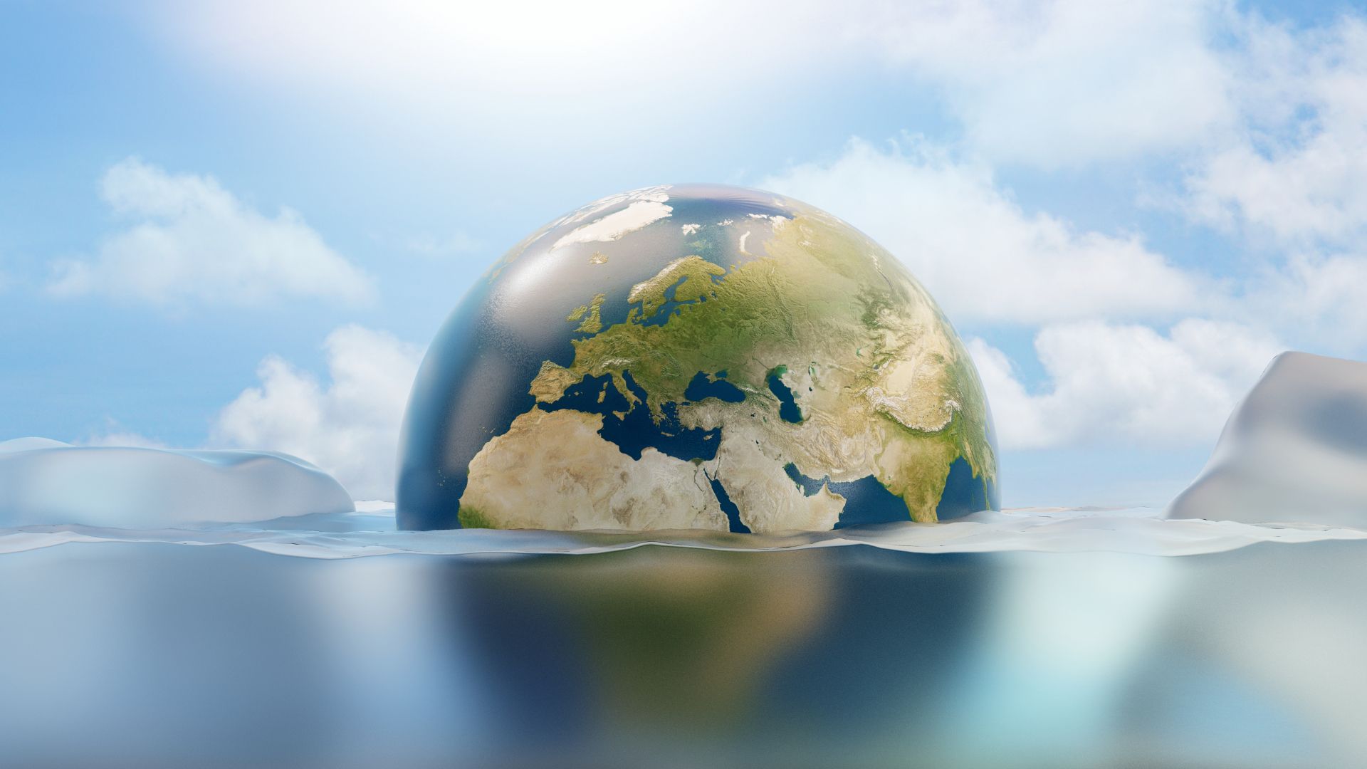 climate emergency - world sinking