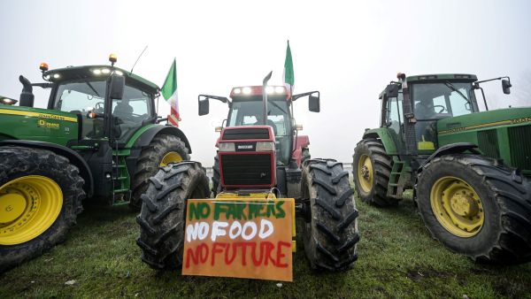 no farmers no future tractors EU protest