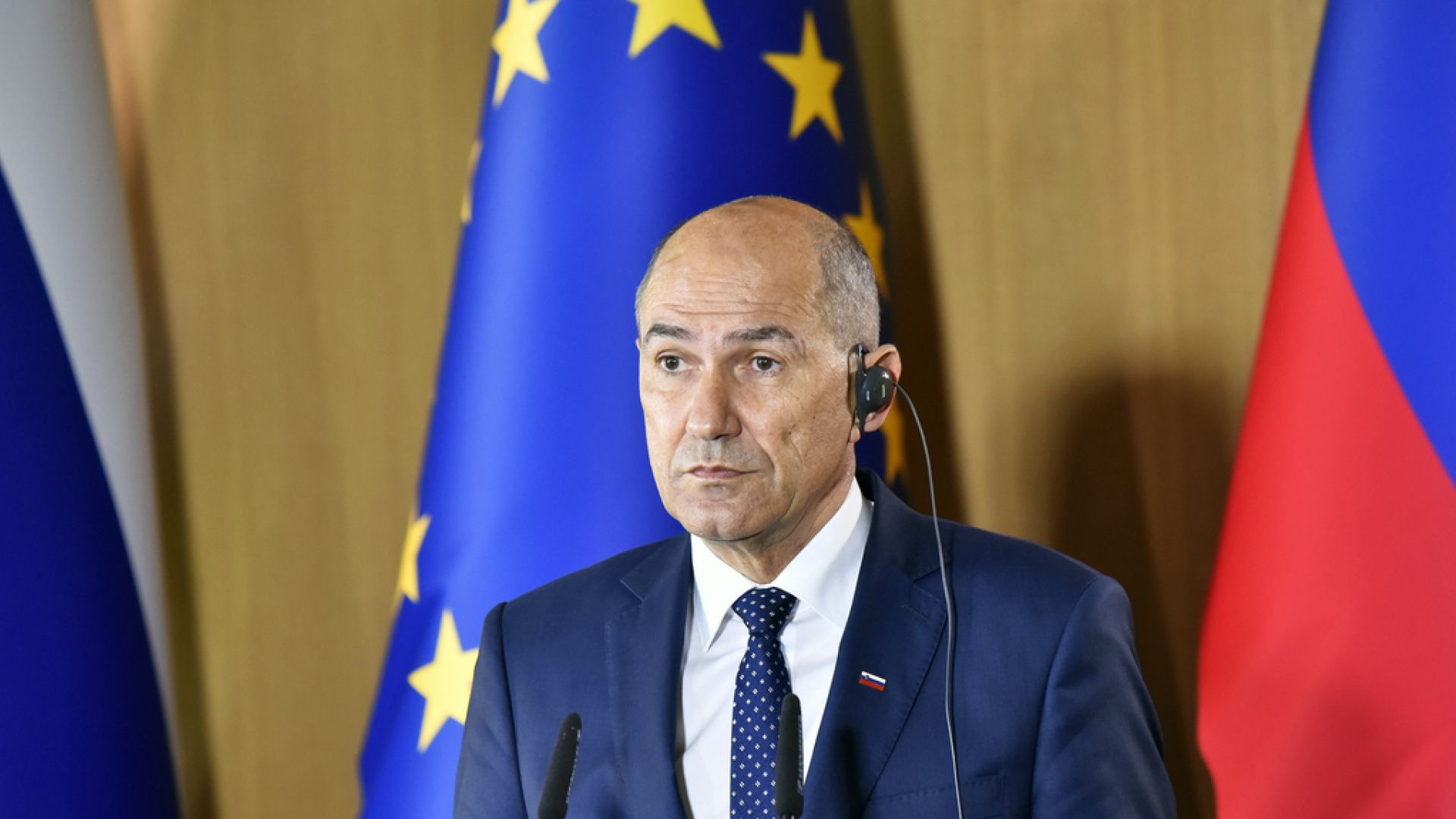 Slovenian prime minister Janez Janša at the European Parliament May 2021