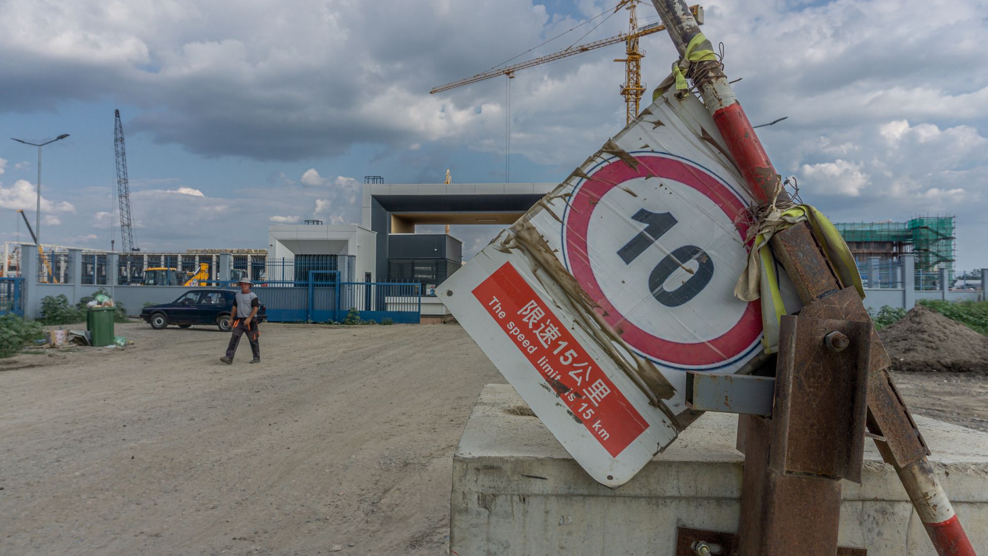 Chinese workers leaving the Linglong tire factory construction site in Zrenjanin, Serbia