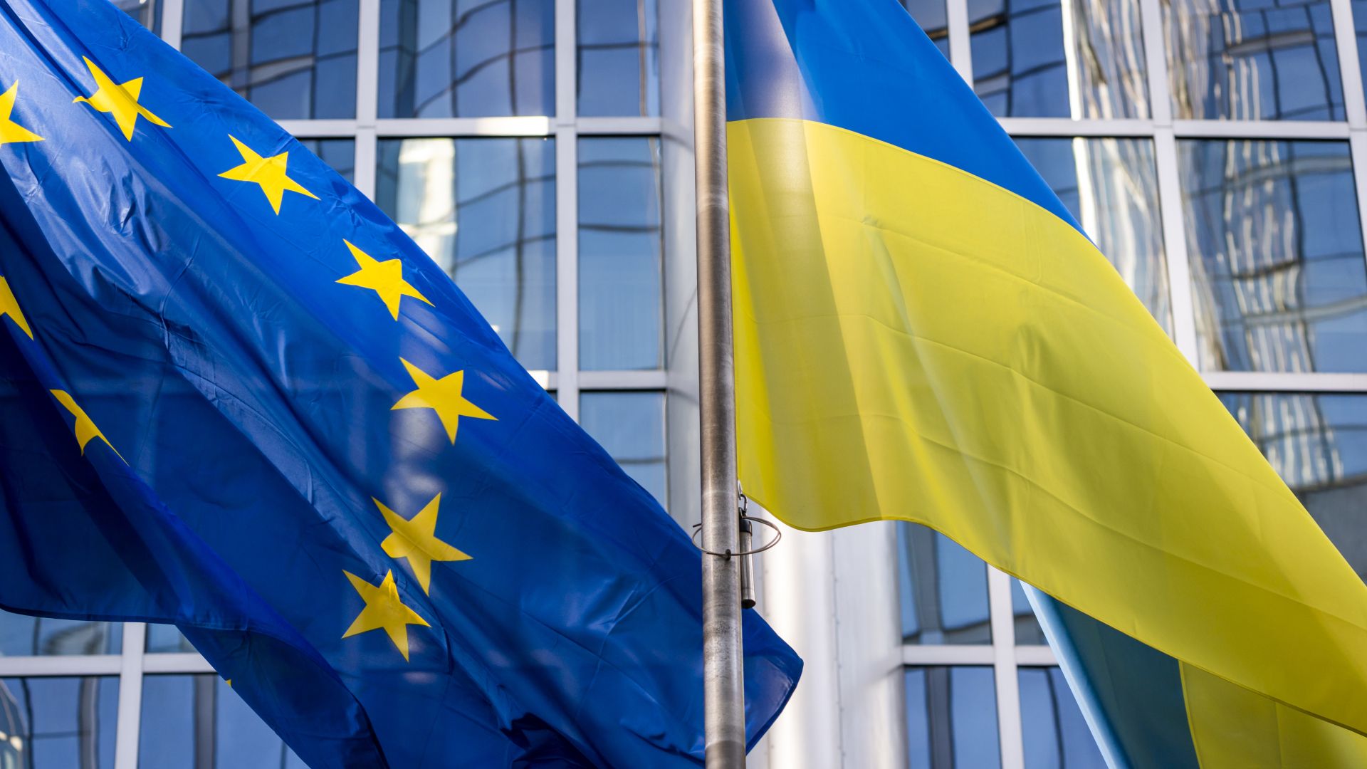 Ukraine EU flags at the European Parliament