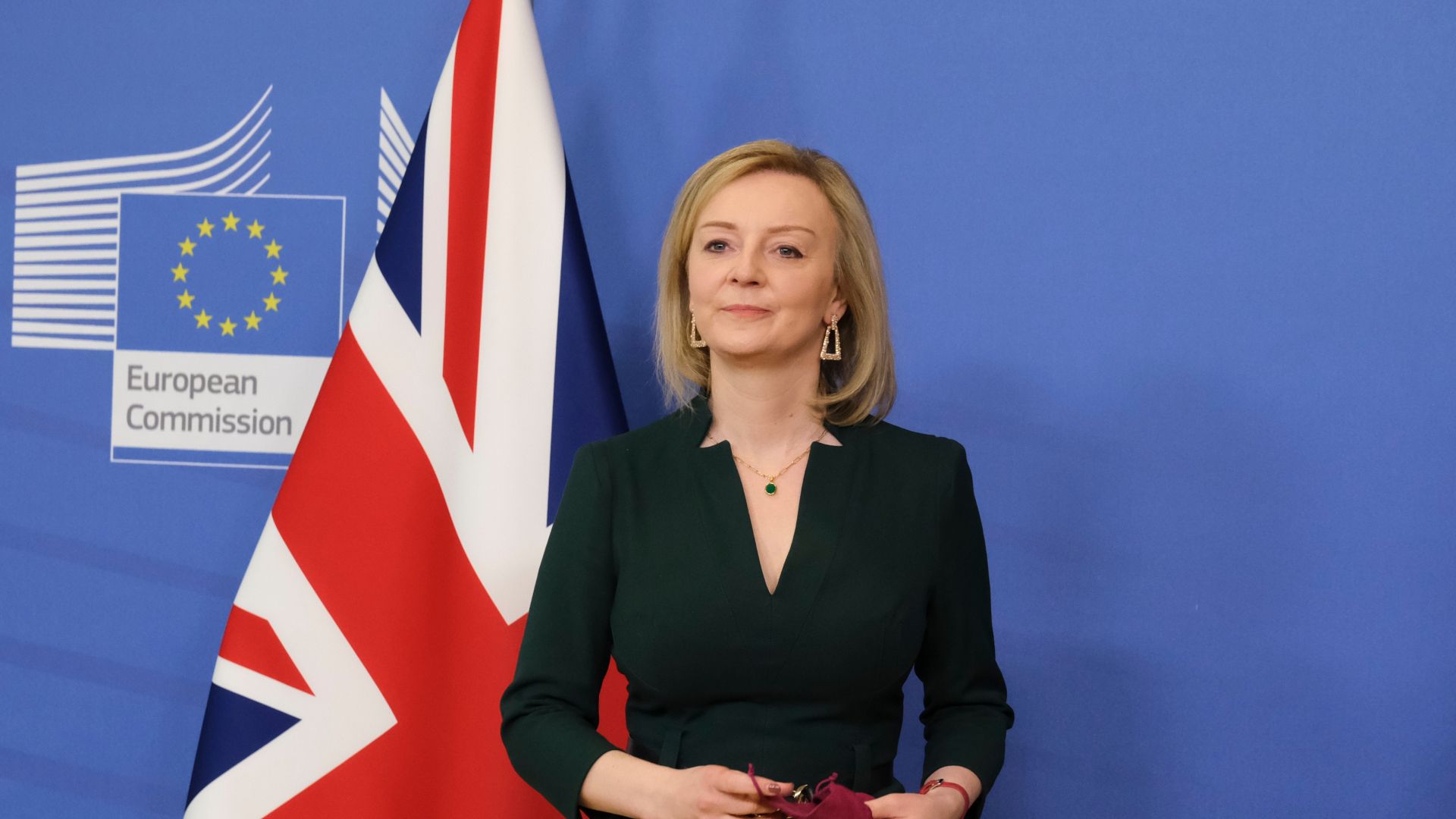 Liz Truss visiting the European Commission February 2022