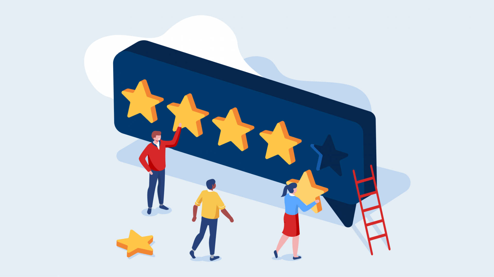 illustration of people giving a rating