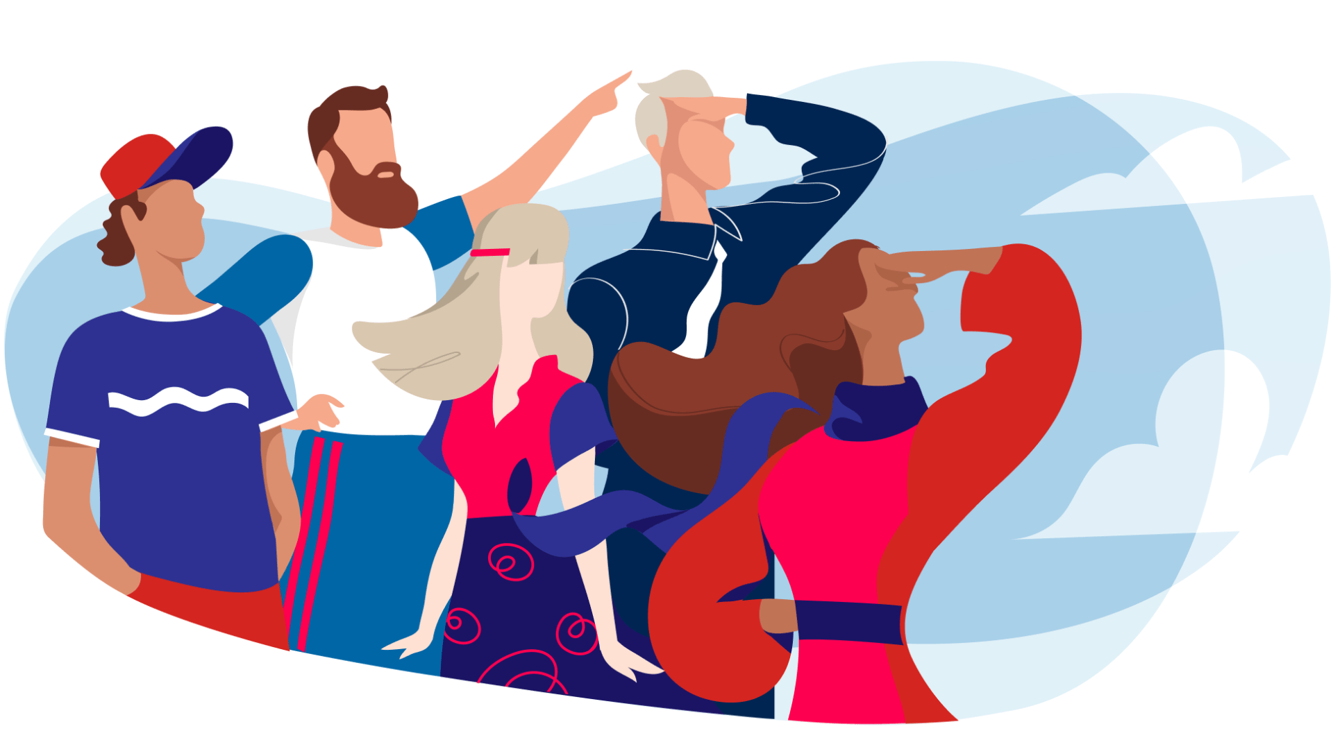 illustration of young people