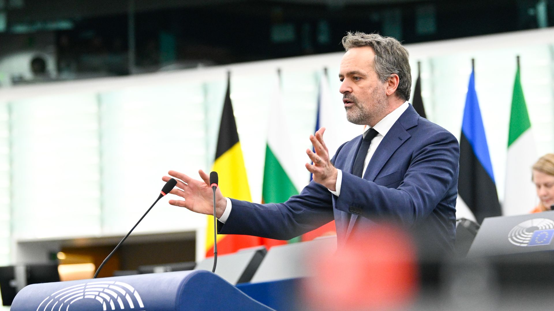 Rene Repasi debating in Parliament