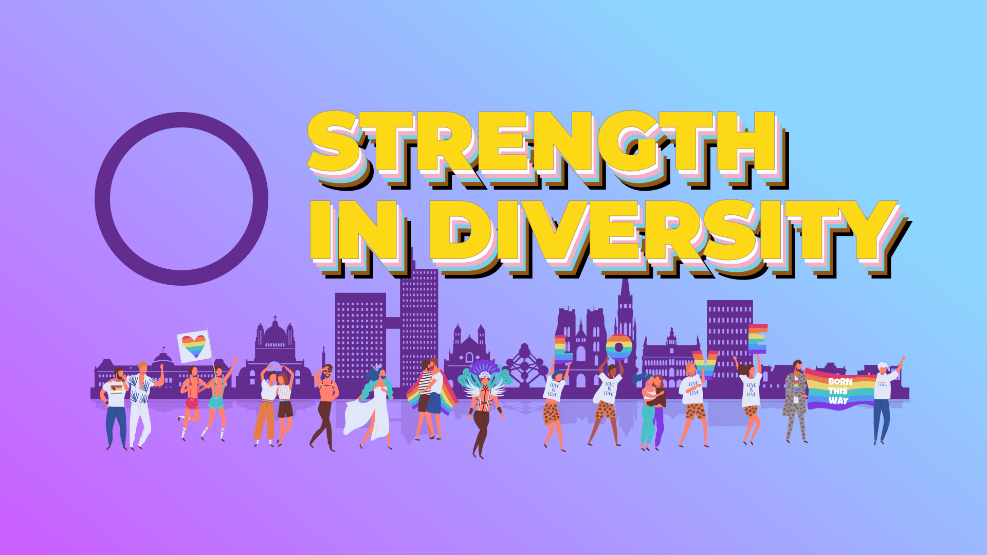 Illustration of gay pride in Brussels