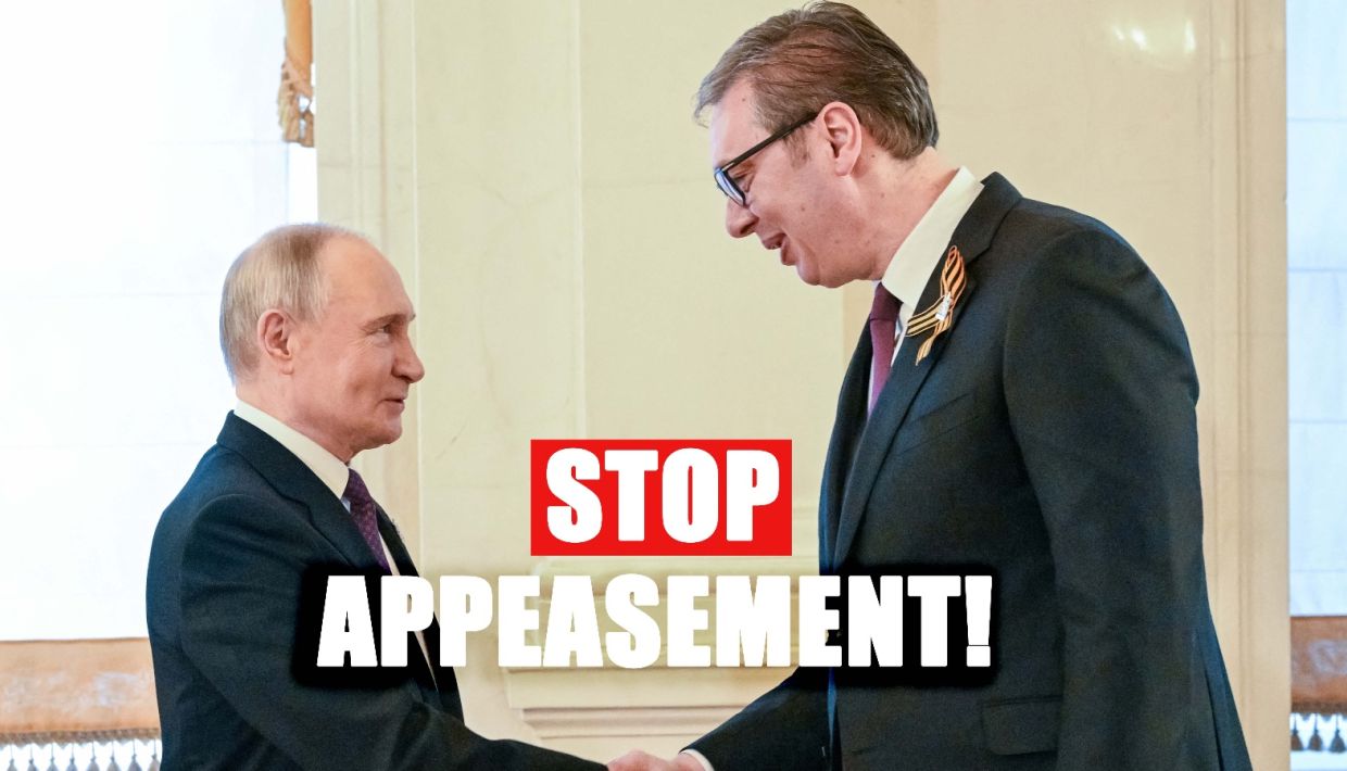 Vučić crosses red line by attending Putin’s parade