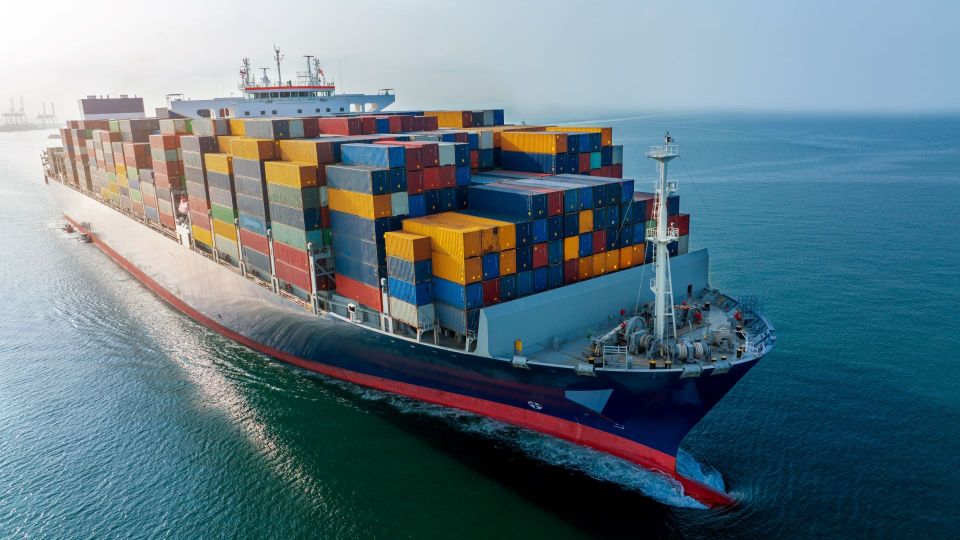 Trade ship containers boat