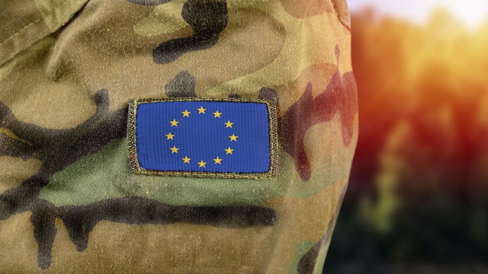 Soldier patch EU flag defense military camouflage