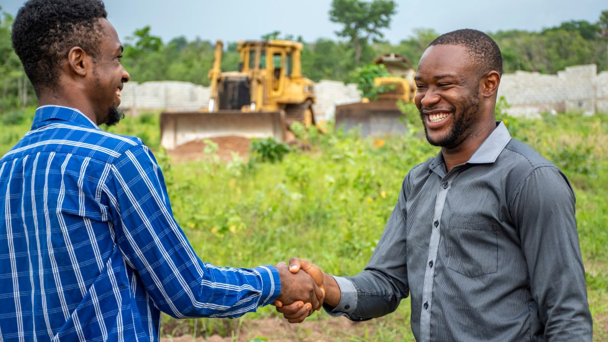 Smiling African farmers