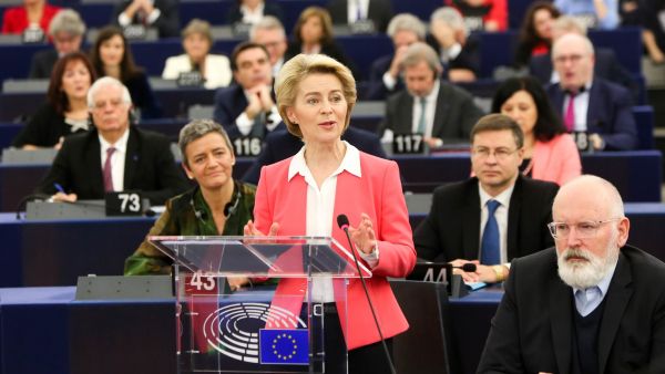 Commissioners votes von der leyen, Timmermanns