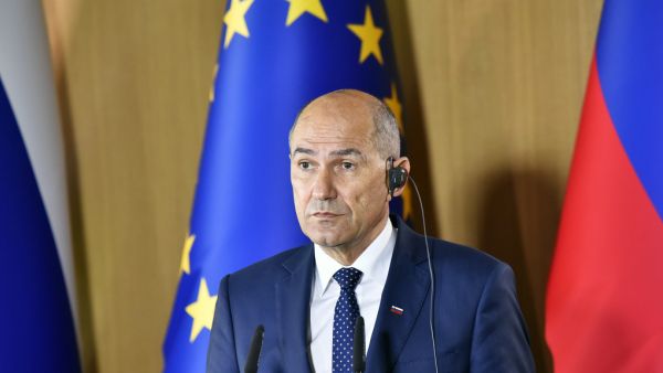 Slovenian prime minister Janez Janša at the European Parliament May 2021