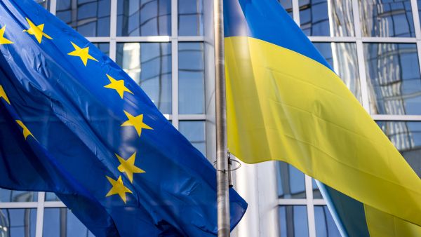 Ukraine EU flags at the European Parliament