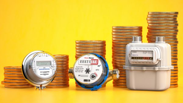 gas electricity counters and euros