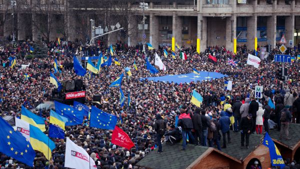 Pro-EU protest in Kyiv, Ukraine, December 01 2013, on Maydan Square