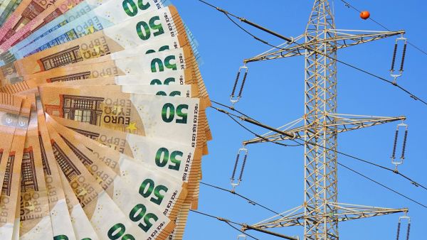 repowereu electric pylon and 50 euro notes