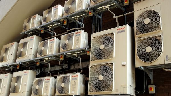 Image of many wall air conditioners