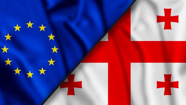 Georgia and EU Europe flag democracy