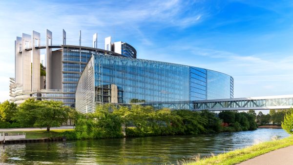 Image of Parliament in the summer in Strasbourg