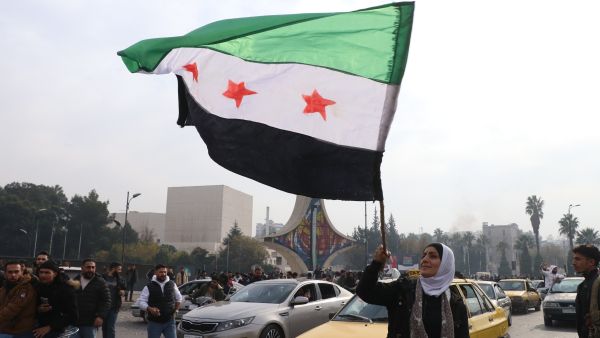 syria peace justice flag doves