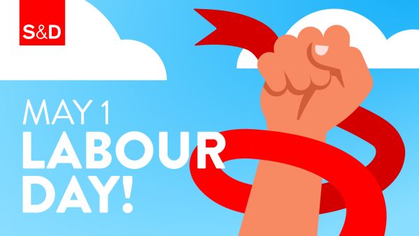 Illustration of fist in sky