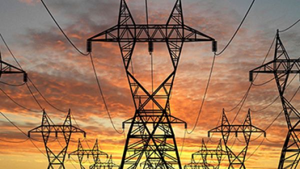 S&D Group Seminar - Social Dialogue on a future EU Industrial Policy, digitalunion, #EndEnergyPoverty, Electricity pilons in field in sunset