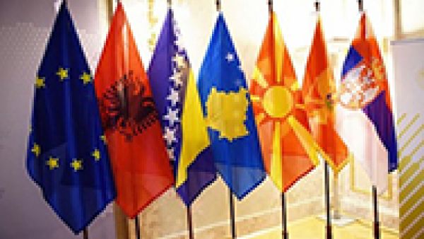 eu and western balkans flags