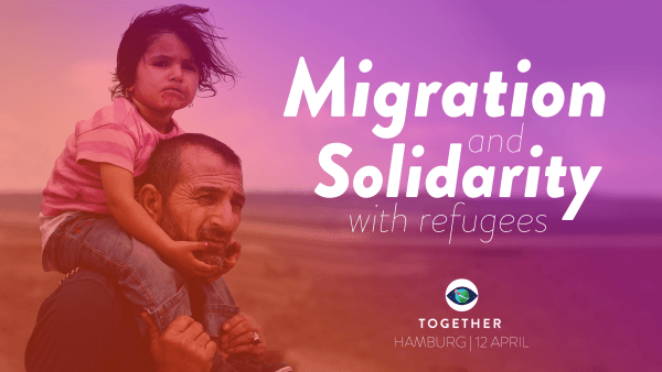 #EuropeTogether Hamburg: Time has run out - Let’s assume our responsibility and tackle migration and globalisation effectively for all!, refugee, africa, education, Udo Bullmann, Knut Fleckenstein, migration, Refugee on dad's shoulders - Hamberg Together event 12 April 2018
