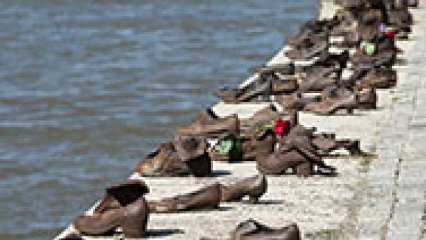 “The 'Shoes On The Danube Bank' memorial honors the Jews who were killed by Fascist militiamen in Budapest in 1944-45. “The 'Shoes On The Danube Bank' memorial honors the Jews who were killed by Fascist militiamen in Budapest in 1944-45.