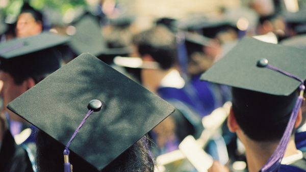 Students at graduation ceremony