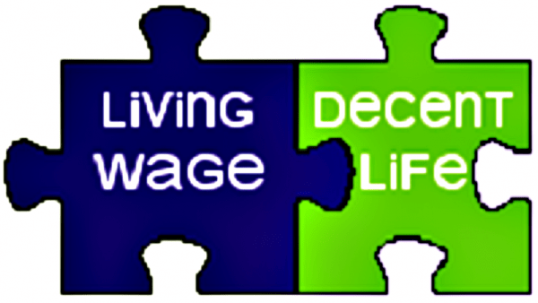 Puzzle with writing living wage better life