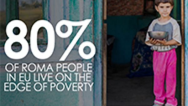 Deprived of their human rights – Parliament backs report to tackle intolerable anti-gypsyism in Europe, refugee, Soraya Post, Roma boy holding empty bowl, poverty