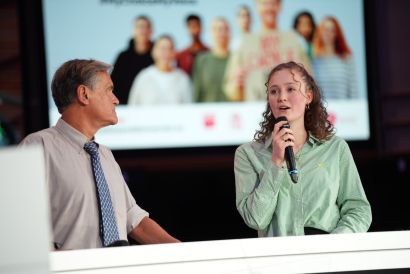 MEP Juan Fernando López Aguilar with event participant