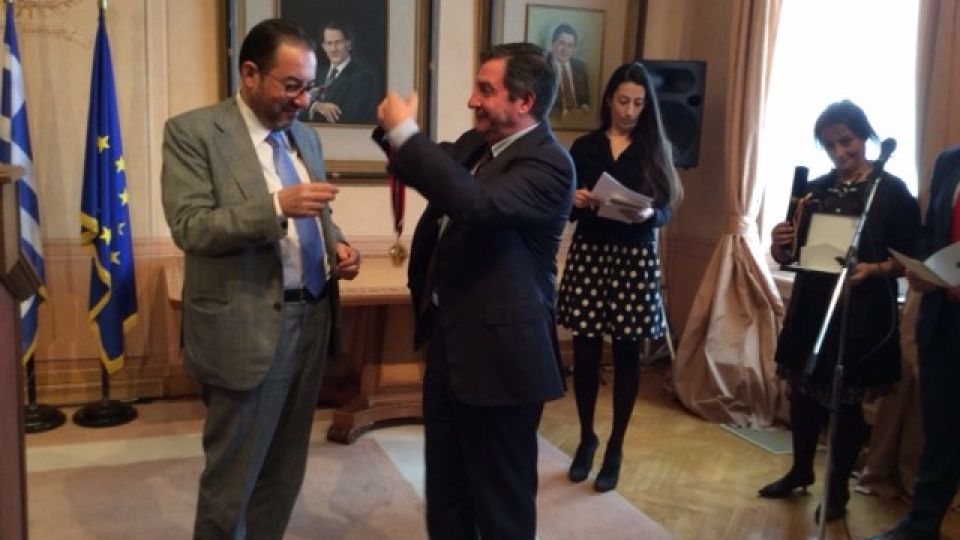 Pittella and Mayor of Athens Giorgio Kamini - Honorary citizen of Athens ceremony 17 March 2017
