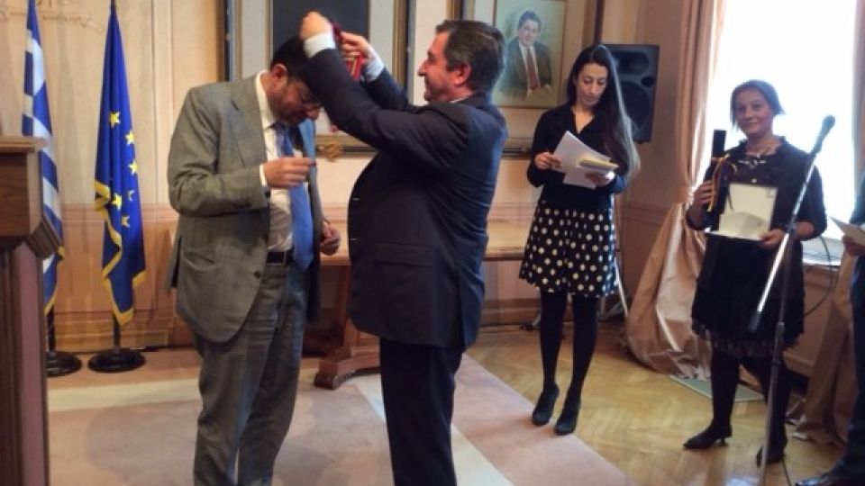 Pittella and Mayor of Athens Giorgio Kamini - Honorary citizen of Athens ceremony 17 March 2017