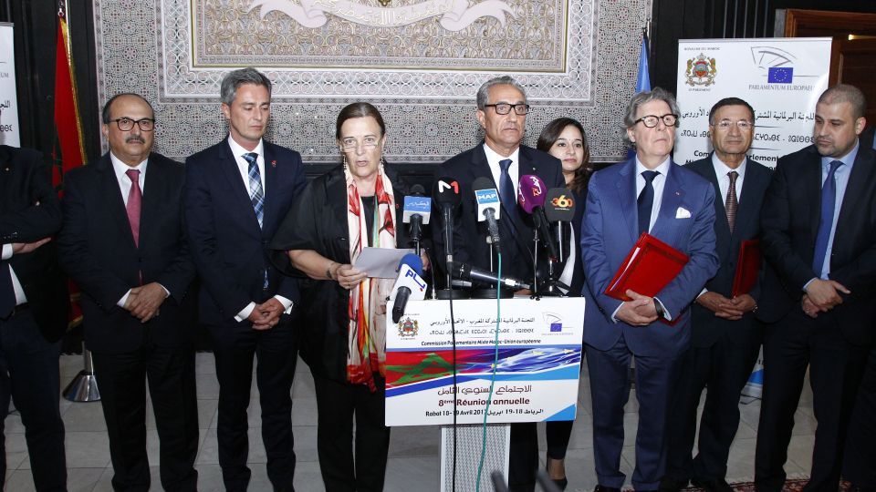 Le Maroc est un partenaire stratégique de l&#039;UE souligne le Groupe S&amp;D, Mme Inés Ayala Sender (ES), le Président de la sous-commission des Droits de l&#039;Homme Antonio Panzeri (IT), Hugues Bayet (B) et Gilles Pargneaux (FR)