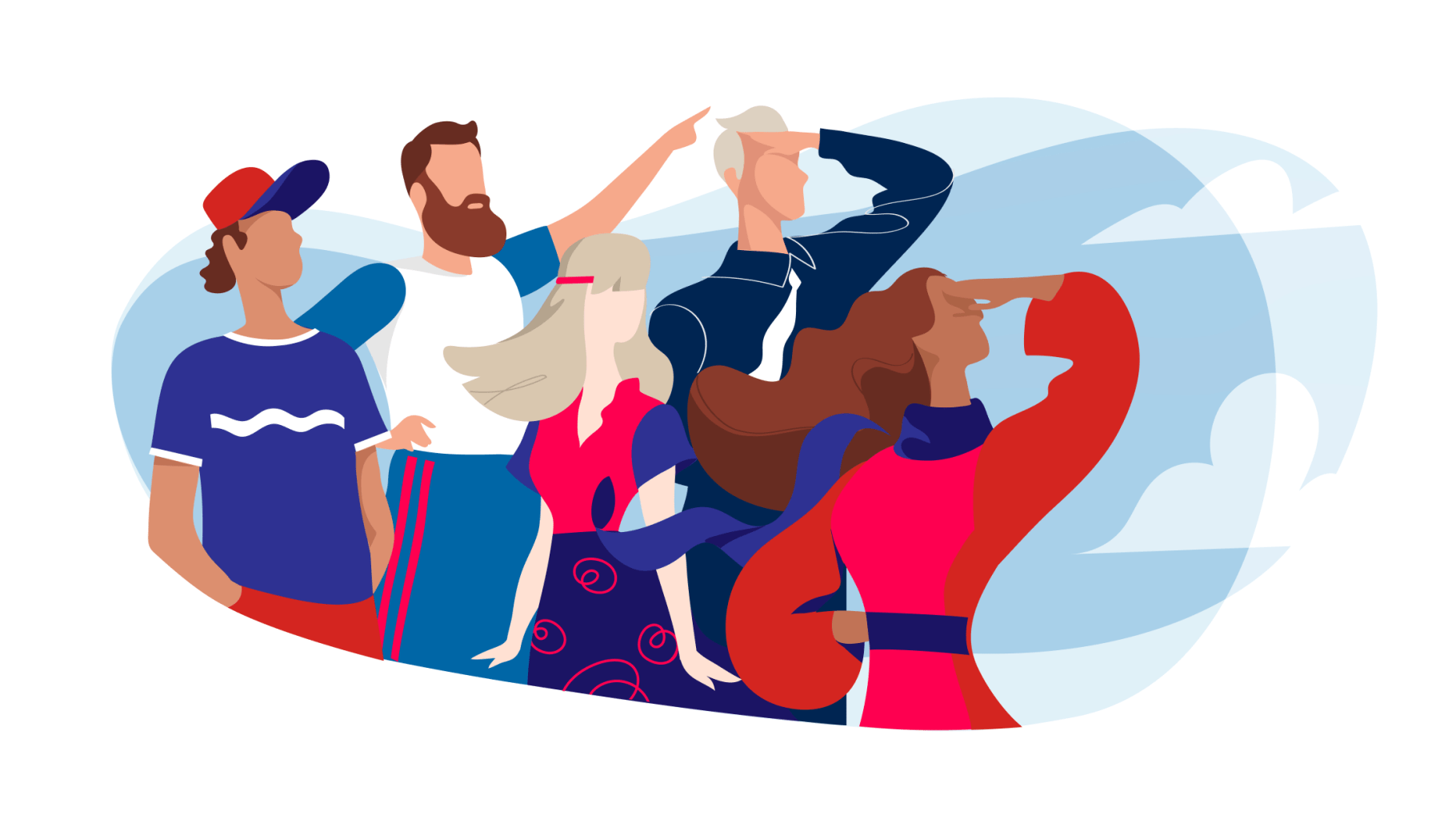 illustration of young people